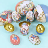 Easter Eggs Shaped Candy Box Alloy Metal Tinplate Case Jewelry Storage Cans