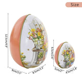 Easter Eggs Shaped Candy Box Alloy Metal Tinplate Case Jewelry Storage Cans