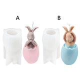 Easter Eggshell Bunny Silicone Mold DIY Decoration Soap Melt Resin Clay
