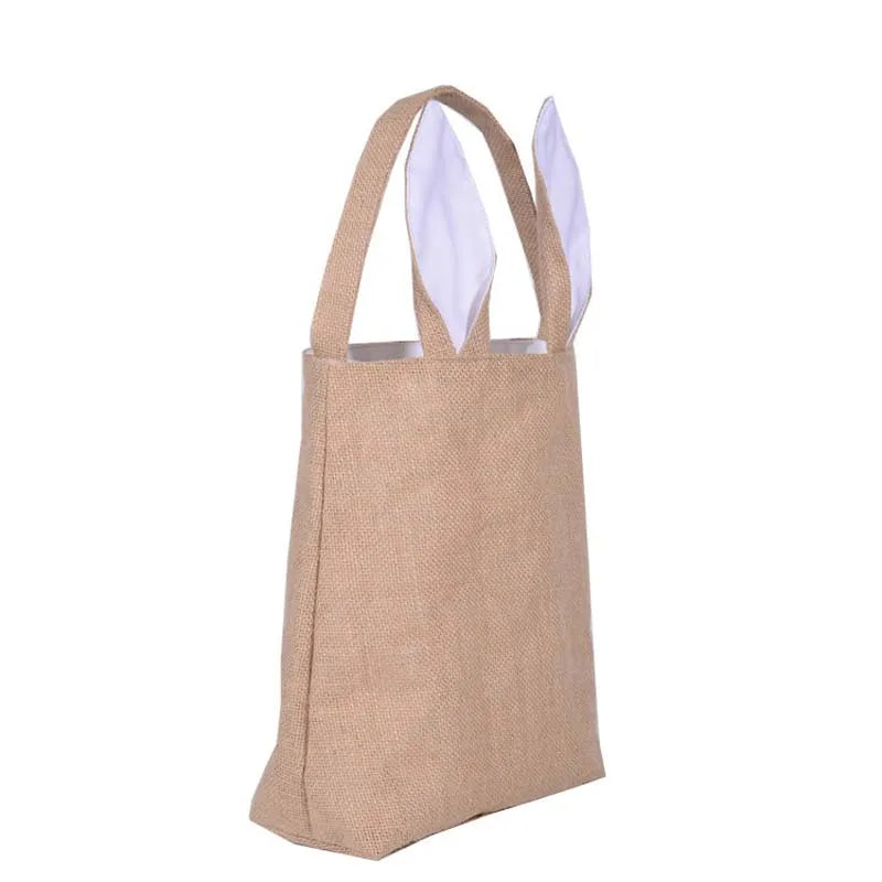 Easter Rabbit Ear Jute Burlap Gift Bag for Kids