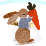 Set of 12 Bunny Napkin Buckle Embroidered Rabbit Metal Napkin Ring Holders