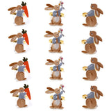 Set of 12 Bunny Napkin Buckle Embroidered Rabbit Metal Napkin Ring Holders