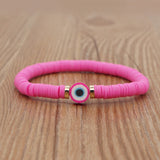 Multicolor Polymer Clay Evil Eye Bracelet for Women