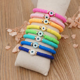 Multicolor Polymer Clay Evil Eye Bracelet for Women