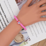 Multicolor Polymer Clay Evil Eye Bracelet for Women