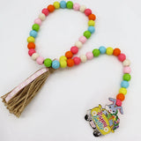 Easter Wooden Bead Garland Farmhouse Rustic Spring Prayer Beads