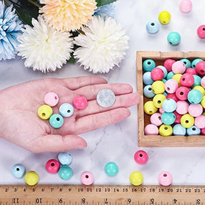 Easter Wooden Beads Farmhouse Spring Garland Large Wood Beads