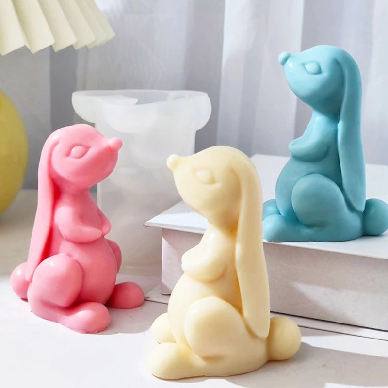 Long Ear Rabbit Silicone Mold Candle Making