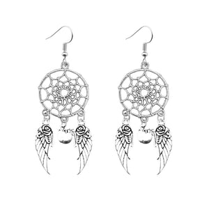Retro Necklace Earrings Pendant Diamond Clip on Earrings