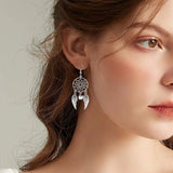 Retro Necklace Earrings Pendant Diamond Clip on Earrings