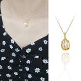 Natural Pearl Pendant Cage Necklace - Hot Seller
