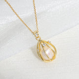 Natural Pearl Pendant Cage Necklace - Hot Seller