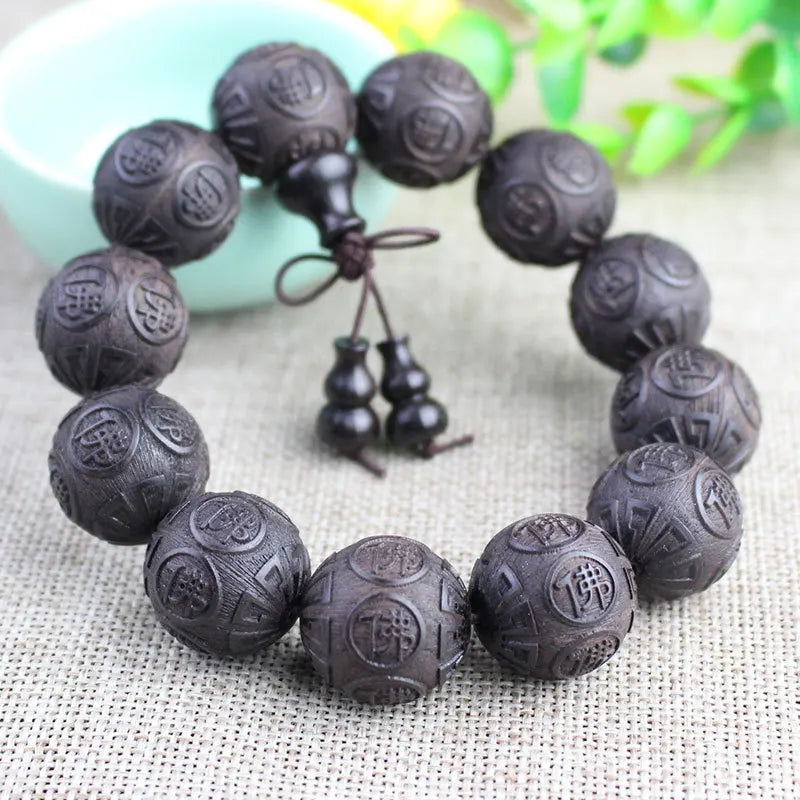 Ebony Sandalwood Bracelet Prayer Beads for Men