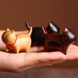 Ebony Carved Cat Rainbow Creative Furnishing Articles