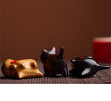 Ebony Carved Cat Rainbow Creative Furnishing Articles