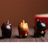 Ebony Carved Cat Rainbow Creative Furnishing Articles