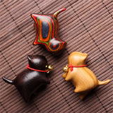 Ebony Carved Cat Rainbow Creative Furnishing Articles