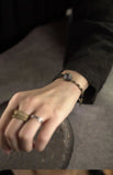 Ebony Space Beads Wood Bracelets Brass Charm Boho Jewelry