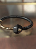 Ebony Space Beads Wood Bracelets Brass Charm Boho Jewelry