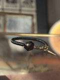Ebony Space Beads Wood Bracelets Brass Charm Boho Jewelry