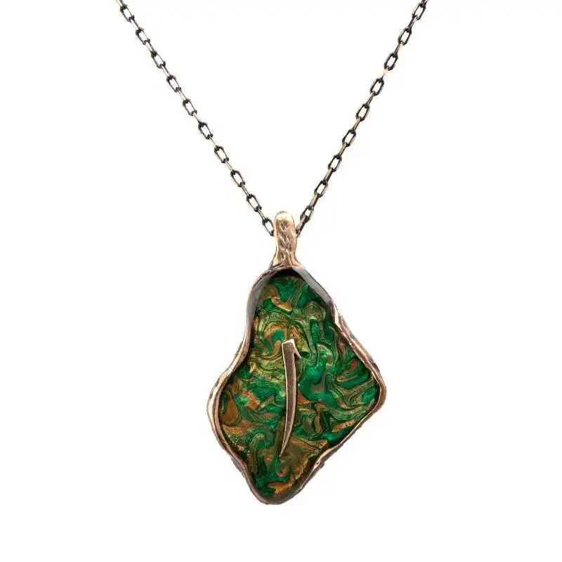 Ebrulu Elif Resin Necklace Handmade