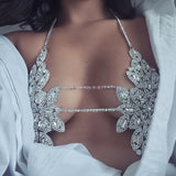 Echonight Flower Rhinestone Camis Bralette Sexy Shinny Party Crop Tops
