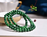 Echsun Emerald Gemstone Bracelet 6mm Charms Jewelry 3 Turns