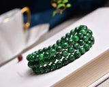 Echsun Emerald Gemstone Bracelet 6mm Charms Jewelry 3 Turns