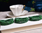 Echsun Emerald Gemstone Bracelet 6mm Charms Jewelry 3 Turns