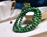 Echsun Emerald Gemstone Bracelet 6mm Charms Jewelry 3 Turns