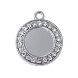 Eco Friendly Alloy Inlaid Blank Teardrop Square Round Love Tray Charm Pendant
