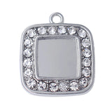 Eco Friendly Alloy Inlaid Blank Teardrop Square Round Love Tray Charm Pendant