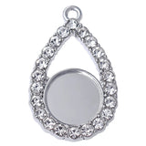 Eco Friendly Alloy Inlaid Blank Teardrop Square Round Love Tray Charm Pendant