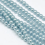 Eco-Friendly Glass Pearl Round Bead Strands 8mm
