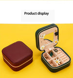 Eco-Friendly PU Jewelry Box Lychee Floral Pattern Flip Stud Earrings Storage