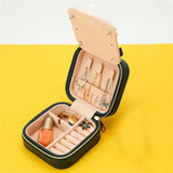 Eco-Friendly PU Jewelry Box Lychee Floral Pattern Flip Stud Earrings Storage