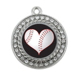 Eco Zinc Alloy Rhodium Plated Baseball Charm Sport Pendant