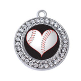 Eco Zinc Alloy Rhodium Plated Baseball Charm Sport Pendant