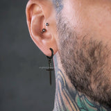 Cross Sword Earrings, Hoop Earrings for Men Women