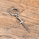 Cross Sword Earrings, Hoop Earrings for Men Women