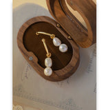 Natural Freshwater Pearls Drop Earrings for Women - Zinc Alloy Jewelry