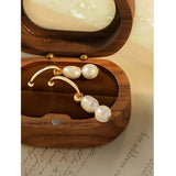 Natural Freshwater Pearls Drop Earrings for Women - Zinc Alloy Jewelry