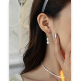 Natural Freshwater Pearls Drop Earrings for Women - Zinc Alloy Jewelry