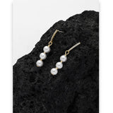 Simulated Pearls Zircon Beads Chain Drop Earrings