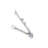 Purple Rhinestone Love Heart Bracelet Bangle Charm