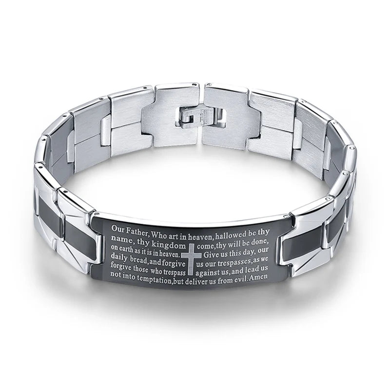 Effie Quee Cross Pattern Stainless Steel Bracelet