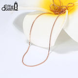 Real 925 Sterling Silver 1.5mm Box Chain Necklace for Women Men