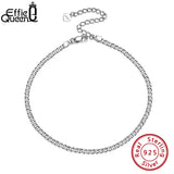 925 Sterling Silver Cuban Chain Anklet Bracelet Foot Jewelry