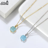 Natural Aquamarine Pendant Necklace 925 Sterling Silver Gemstone Jewelry