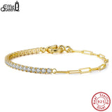 14K Plated 925 Silver 3mm Tennis Bracelet Chain SB119